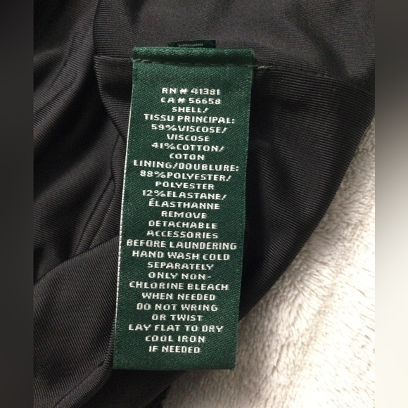 Lauren Ralph Lauren Black Cotton Crochet Beaded Halter Dress Sz M - Picture 9 of 11